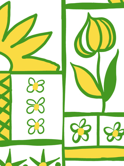ritas kitchen wallpaper by lingua franca green gold