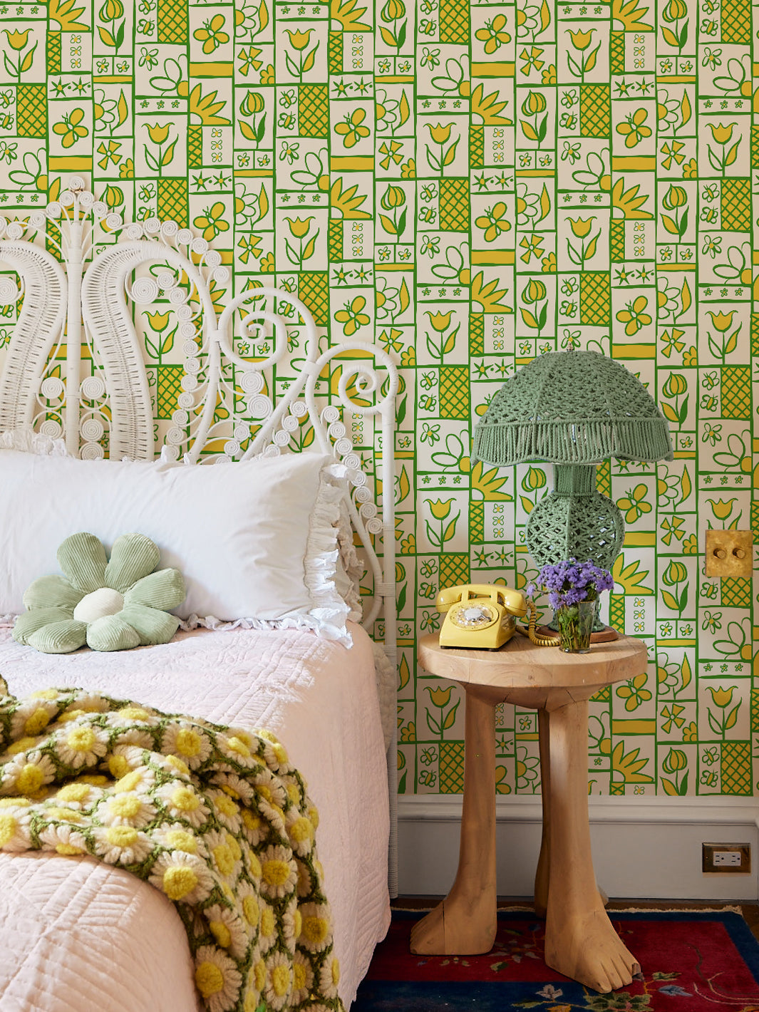 'Rita's Kitchen' Wallpaper by Lingua Franca - Green Gold