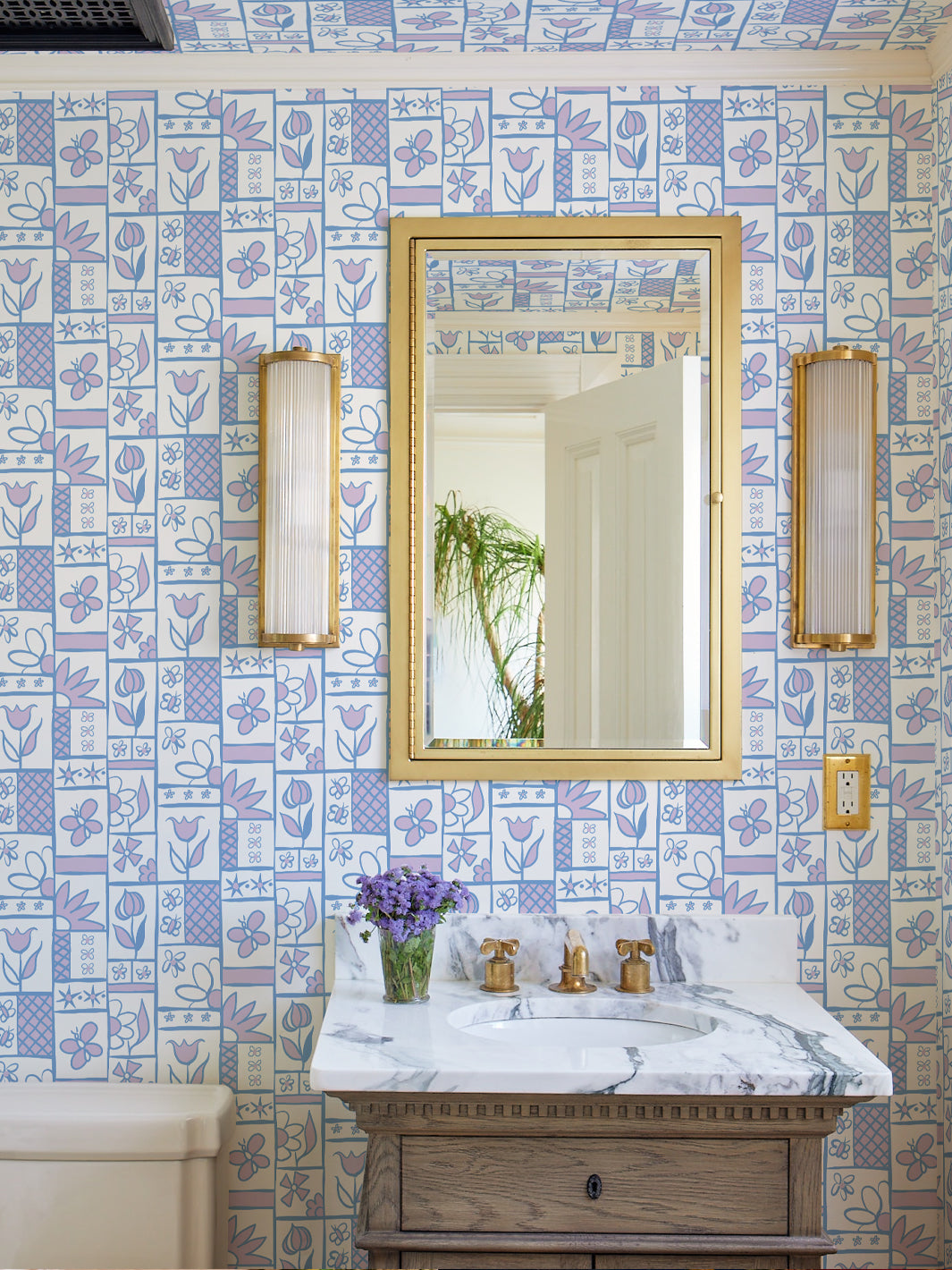 ritas kitchen wallpaper by lingua franca lavender blue