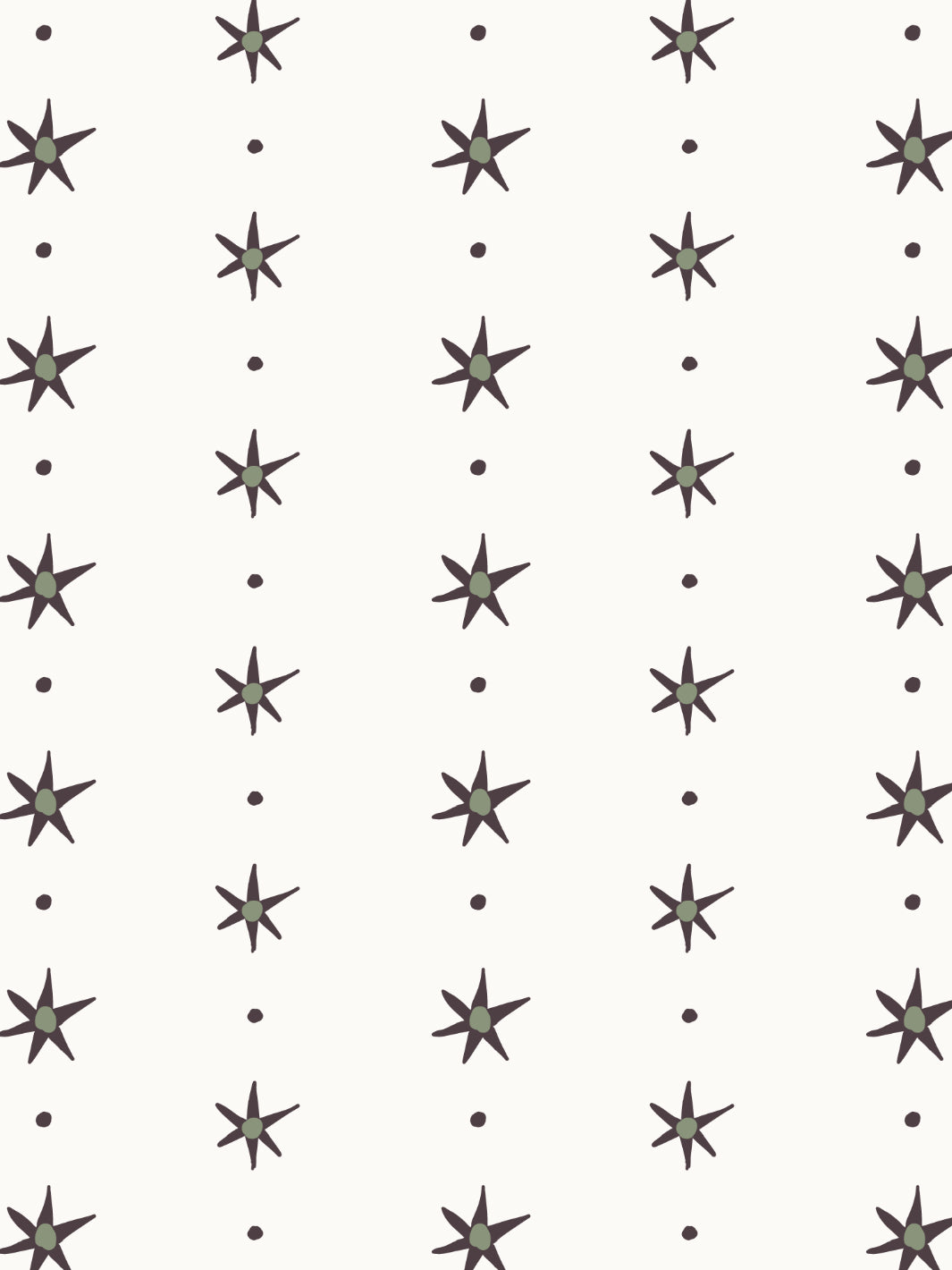 'Rita's Stars' Wallpaper by Lingua Franca - Charcoal Moss