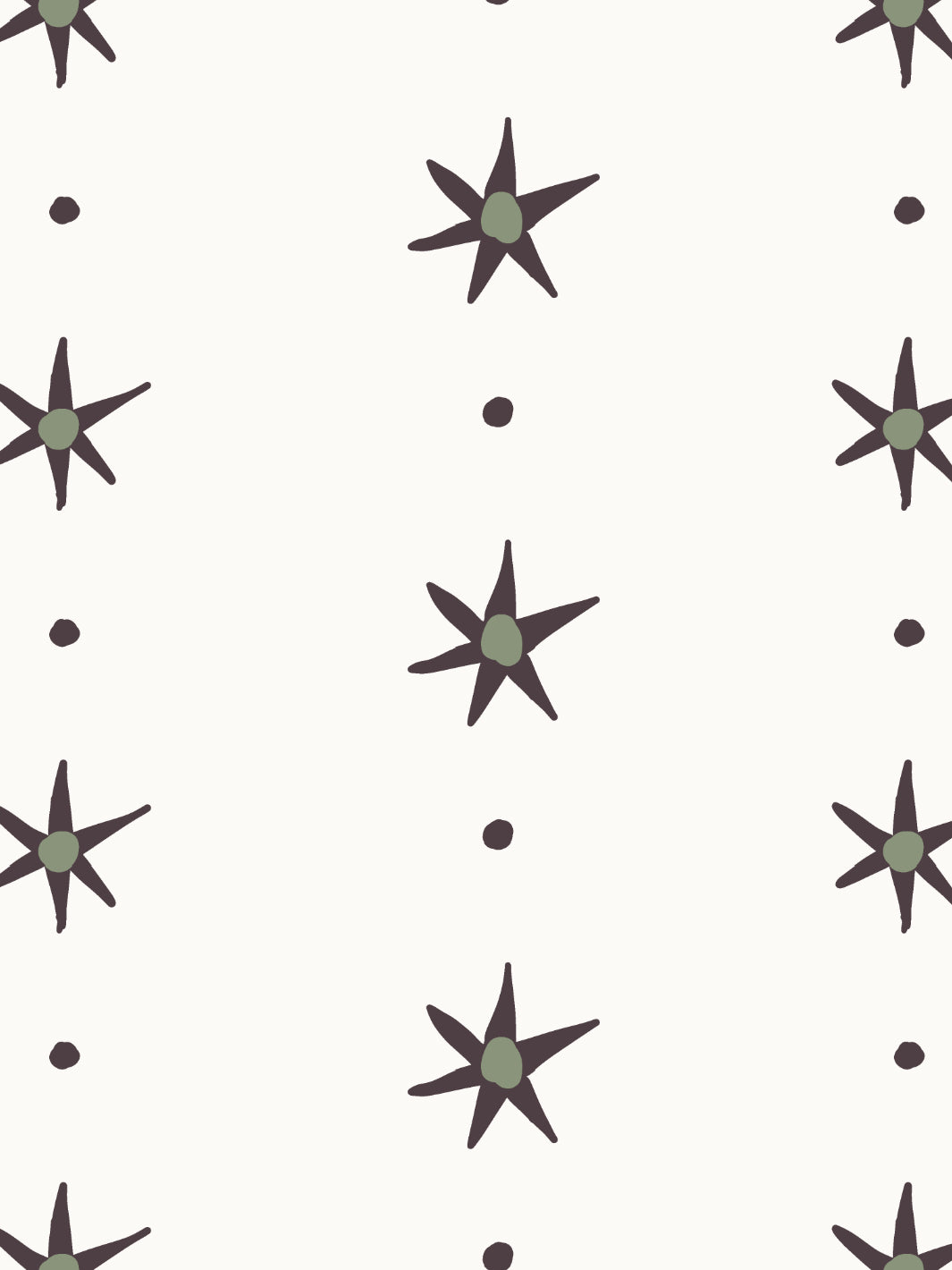 'Rita's Stars' Wallpaper by Lingua Franca - Charcoal Moss