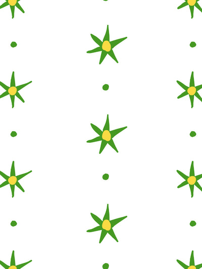 'Rita's Stars' Wallpaper by Lingua Franca - Green Gold