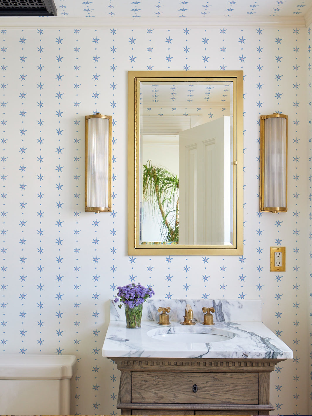 ritas stars wallpaper by lingua franca lavender blue