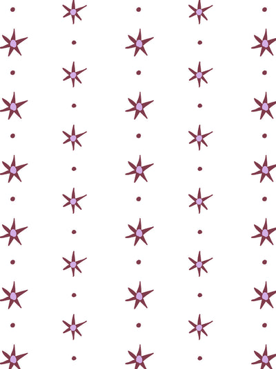 'Rita's Stars' Wallpaper by Lingua Franca - Maroon Lilac