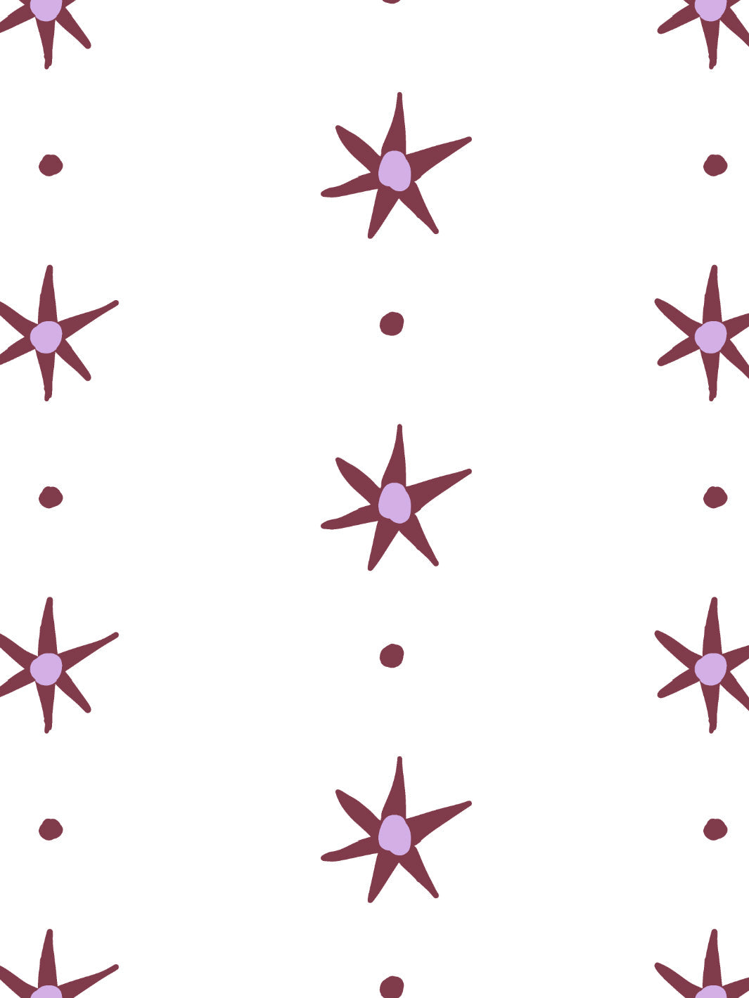 'Rita's Stars' Wallpaper by Lingua Franca - Maroon Lilac