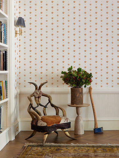 'Rita's Stars' Wallpaper by Lingua Franca - Rust Pink