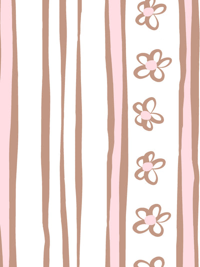 'Rita's Stripes' Wallpaper by Lingua Franca - Pink Adobe