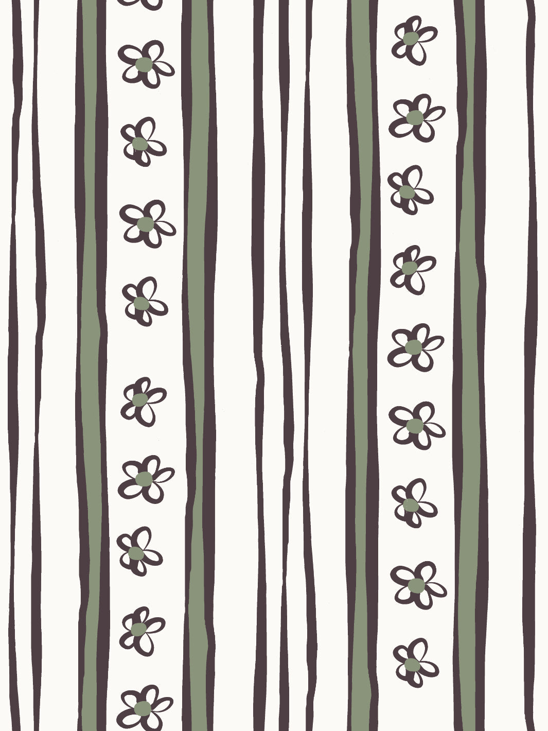 ritas stripes wallpaper by lingua franca charcoal moss