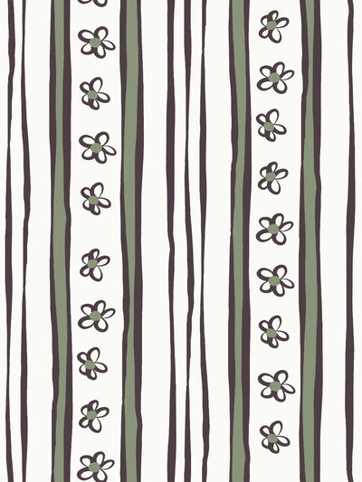 ritas stripes wallpaper by lingua franca charcoal moss