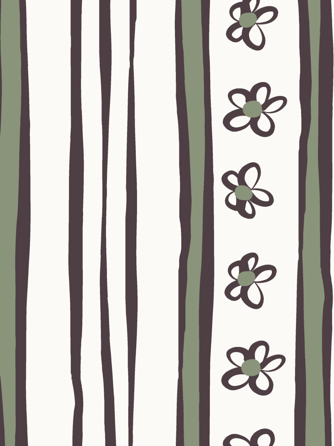 ritas stripes wallpaper by lingua franca charcoal moss