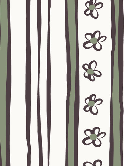 ritas stripes wallpaper by lingua franca charcoal moss