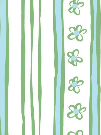 ritas stripes wallpaper by lingua franca green blue