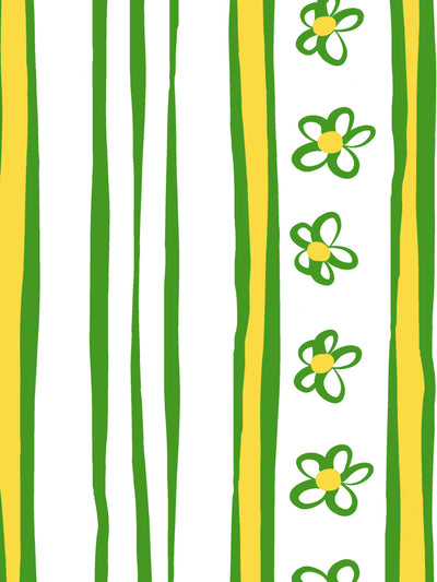 'Rita's Stripes' Wallpaper by Lingua Franca - Green Gold