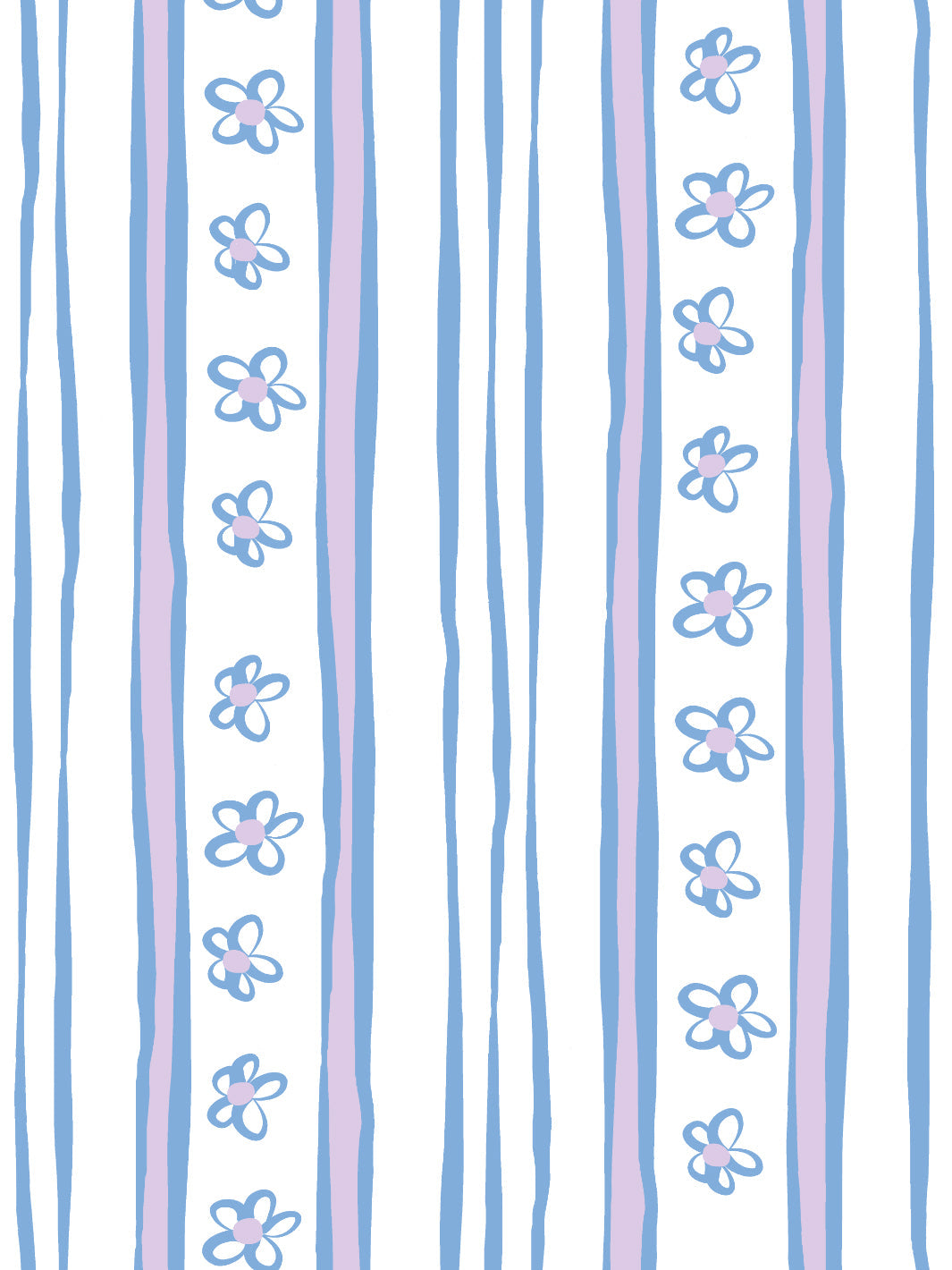 Rita's Stripes' Wallpaper by Lingua Franca - Lavender Blue