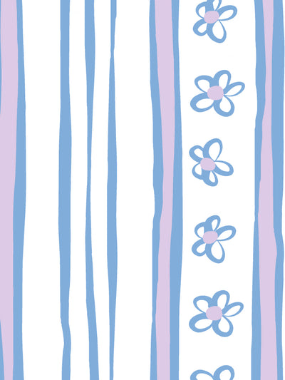 'Rita's Stripes' Wallpaper by Lingua Franca - Lavender Blue