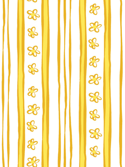 'Rita's Stripes' Wallpaper by Lingua Franca - Marigold Daffodil