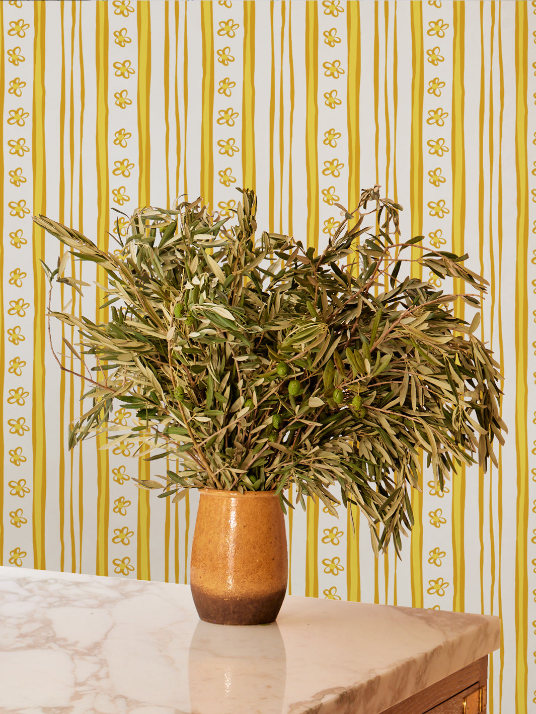 ritas stripes wallpaper by lingua franca marigold daffodil