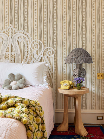 'Rita's Stripes' Wallpaper by Lingua Franca - Oatmeal