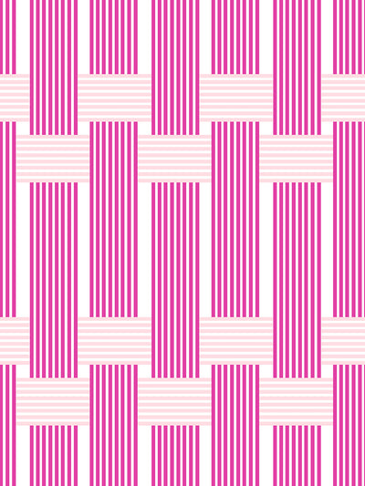 'Roman Holiday Woven' Wallpaper - 219 Barbie™ Pink