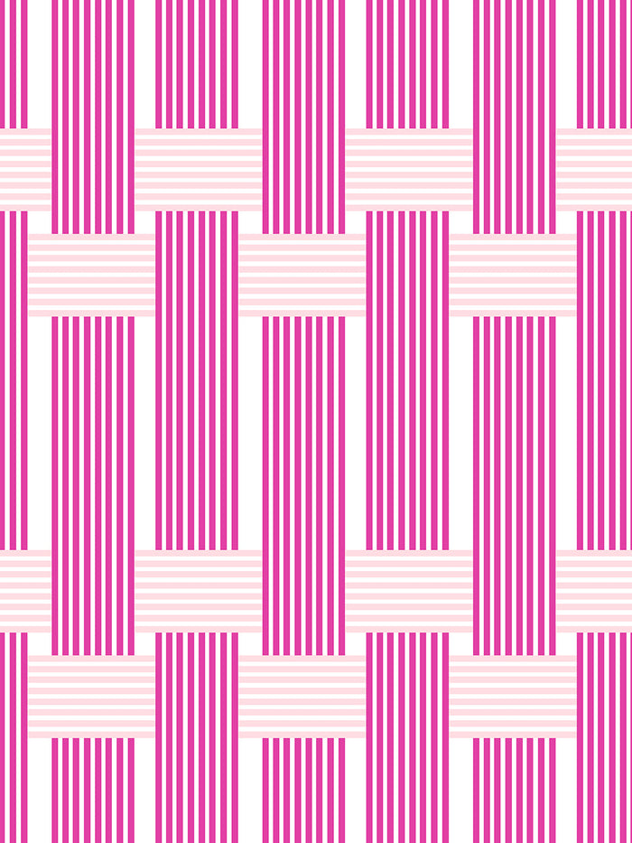 'Roman Holiday Woven' Wallpaper - 219 Barbie™ Pink