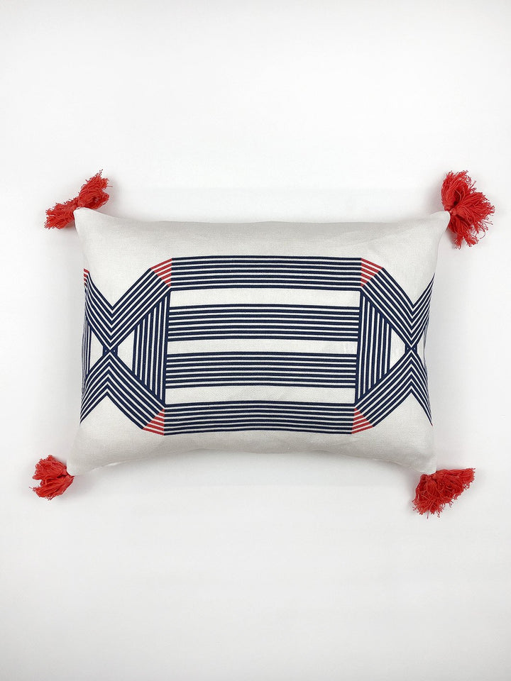 roman holiday key lumbar pillow by barbie navy