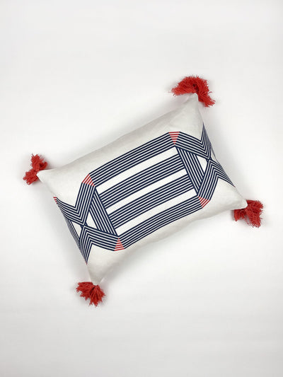 roman holiday key lumbar pillow by barbie navy