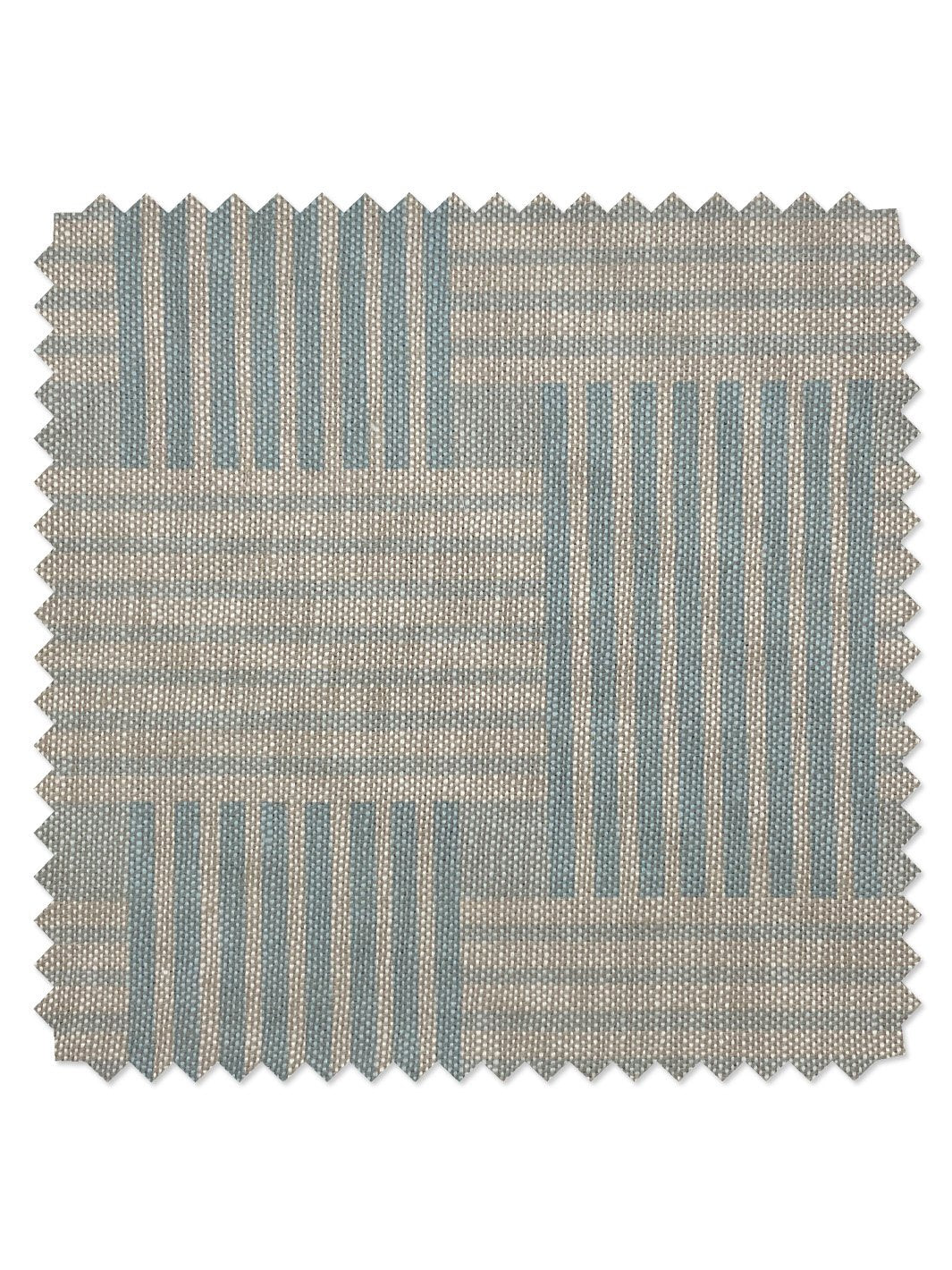 'Fabric by the Yard - Roman Holiday Woven - Pale Blue on Flax Linen