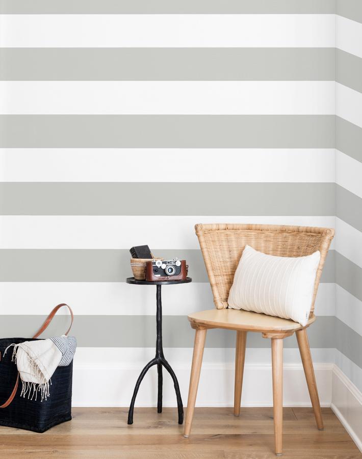 'Rugby Stripe' Wallpaper by Sugar Paper - Grey