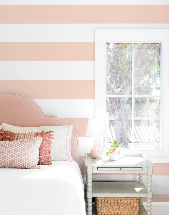 'Rugby Stripe' Wallpaper by Sugar Paper - Pink