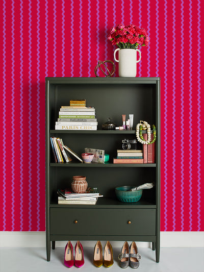 ric rac stripe wallpaper by sarah jessica parker lilac geranium