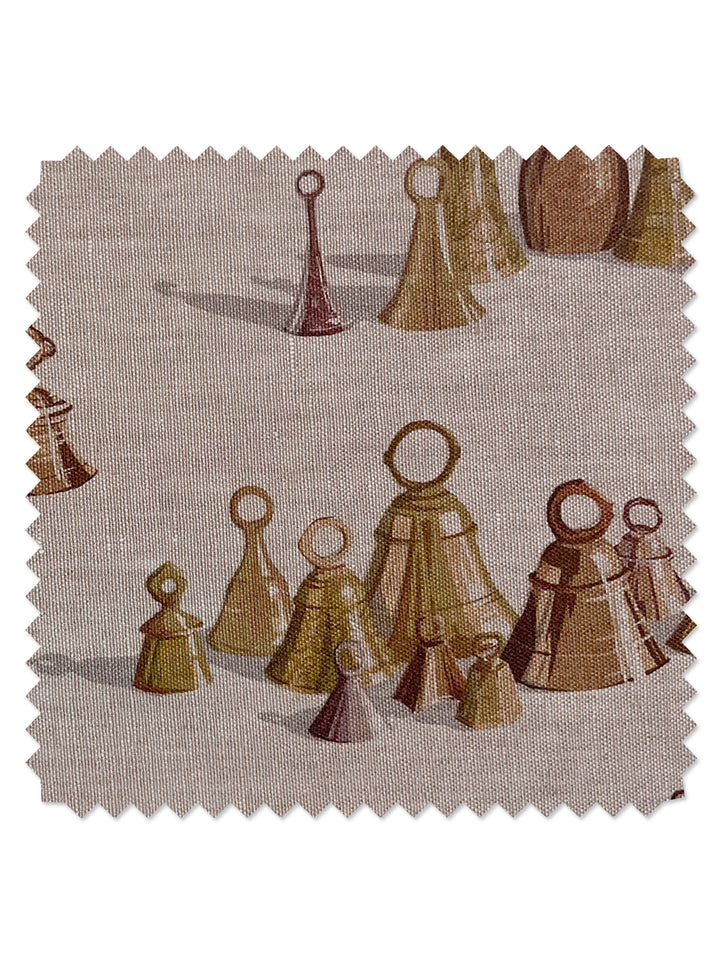 all the bells flax fabric by sarah jessica parker neutral