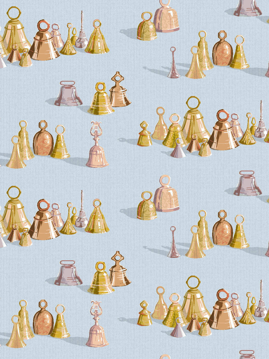 'All The Bells' Wallpaper by Sarah Jessica Parker - Misty Blue