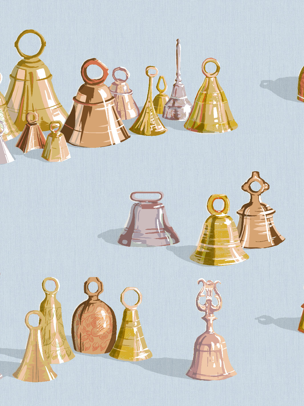 'All The Bells' Wallpaper by Sarah Jessica Parker - Misty Blue