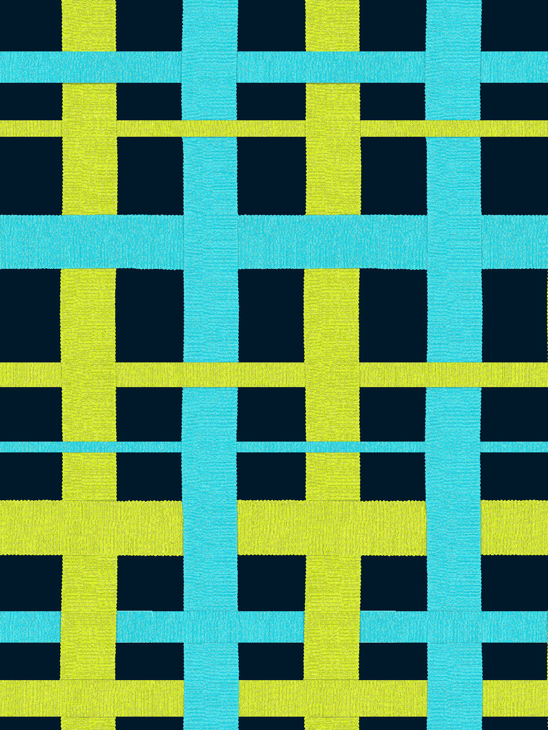 'Crosstown Plaid' Wallpaper by Sarah Jessica Parker - Citron on Navy