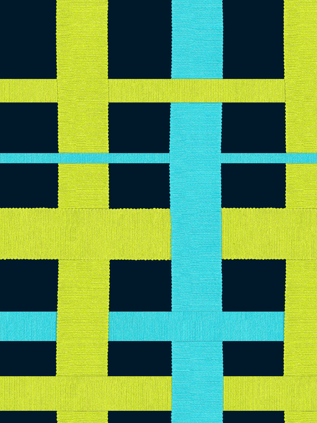 'Crosstown Plaid' Wallpaper by Sarah Jessica Parker - Citron on Navy