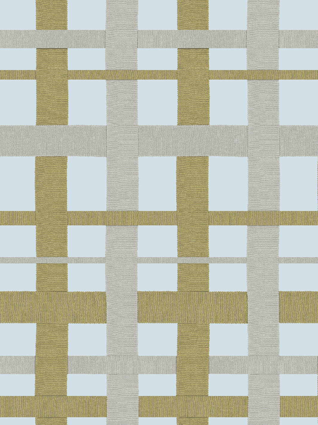 'Crosstown Plaid' Wallpaper by Sarah Jessica Parker - Olive on Silver