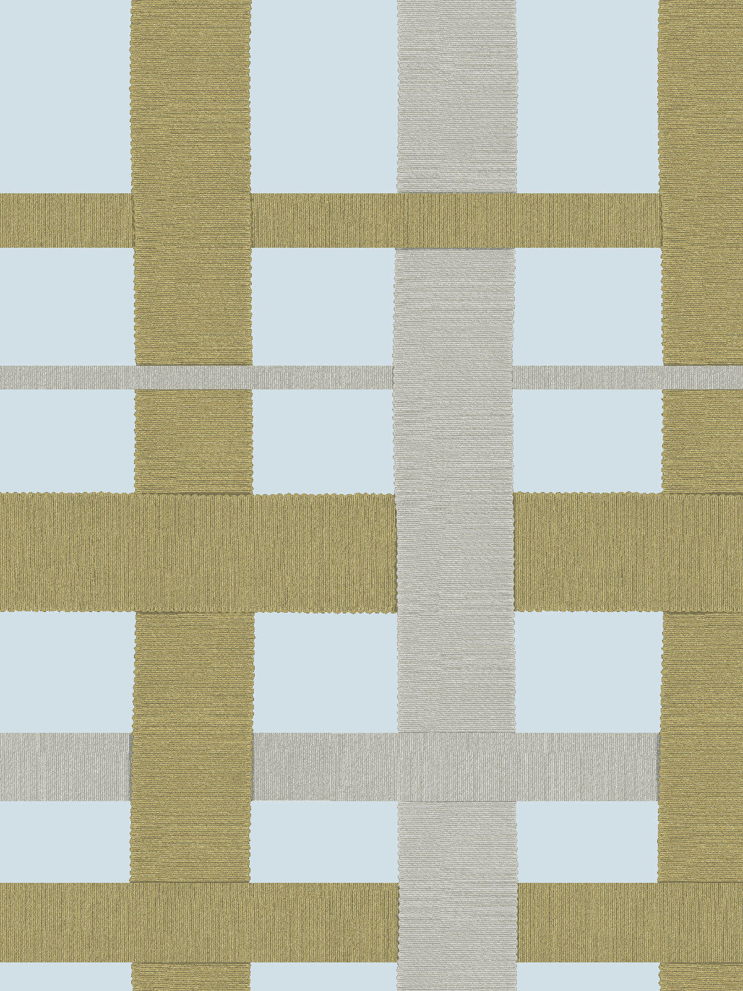 'Crosstown Plaid' Wallpaper by Sarah Jessica Parker - Olive on Silver