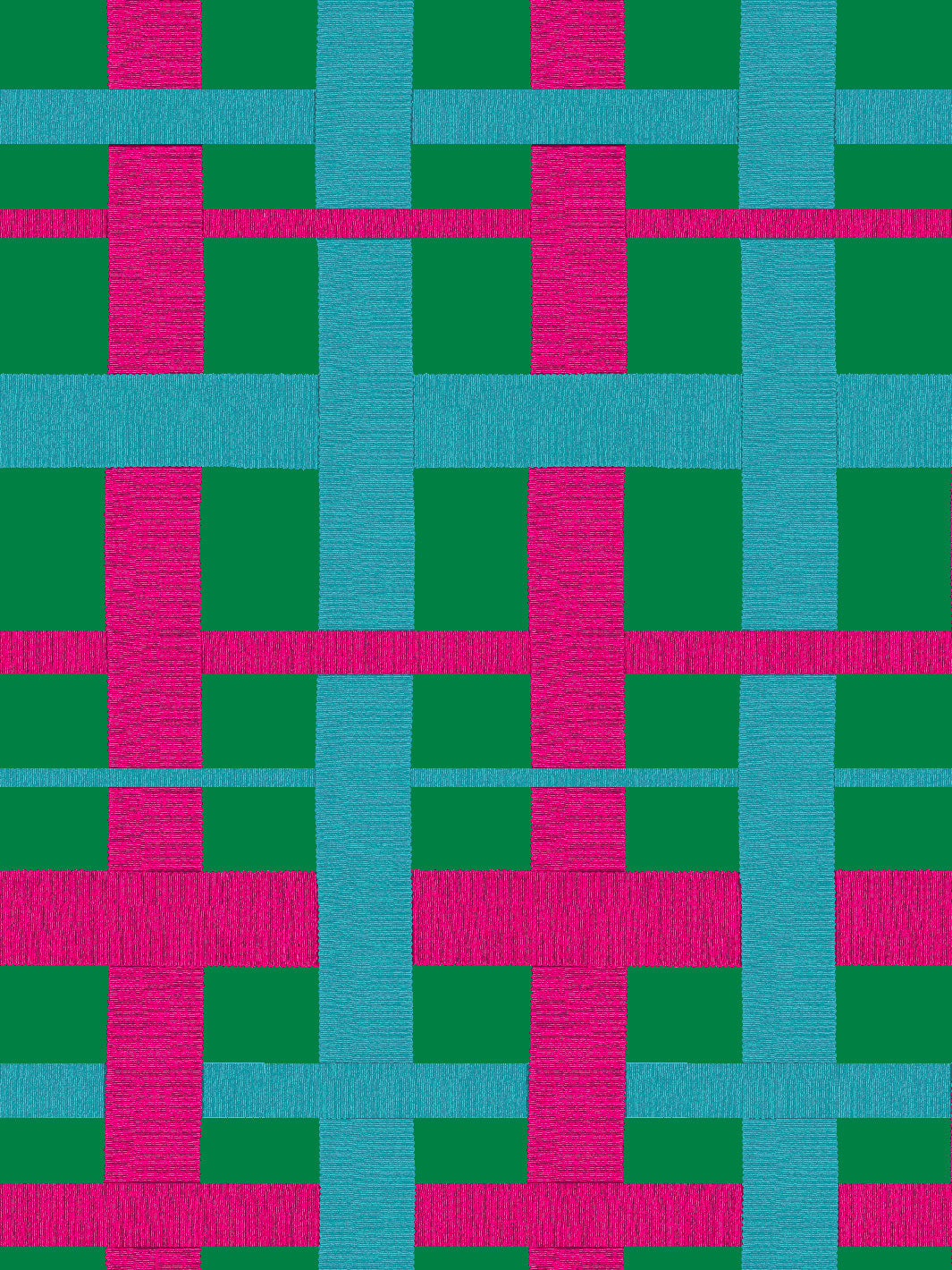 'Crosstown Plaid' Wallpaper by Sarah Jessica Parker - Peacock on Emerald