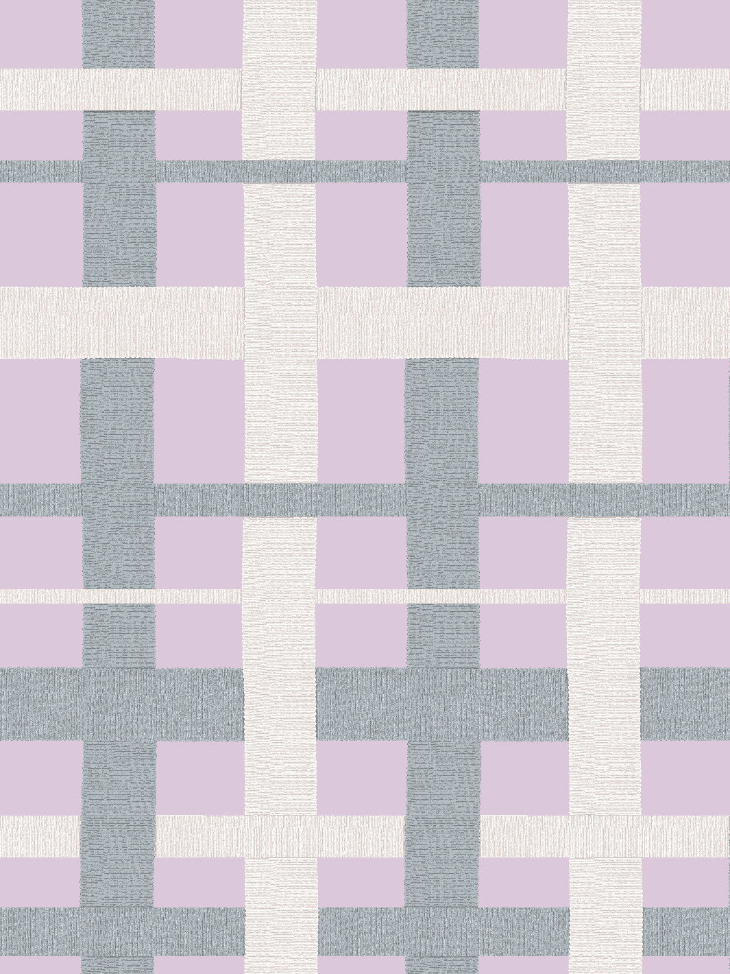 'Crosstown Plaid' Wallpaper by Sarah Jessica Parker - Pearl on Heliotrope