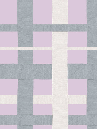 'Crosstown Plaid' Wallpaper by Sarah Jessica Parker - Pearl on Heliotrope