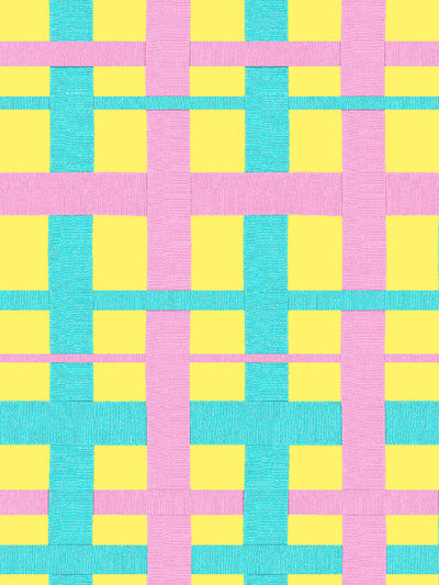 'Crosstown Plaid' Wallpaper by Sarah Jessica Parker - Rosé on Lemon Drop