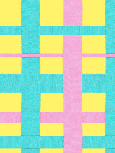 'Crosstown Plaid' Wallpaper by Sarah Jessica Parker - Rosé on Lemon Drop