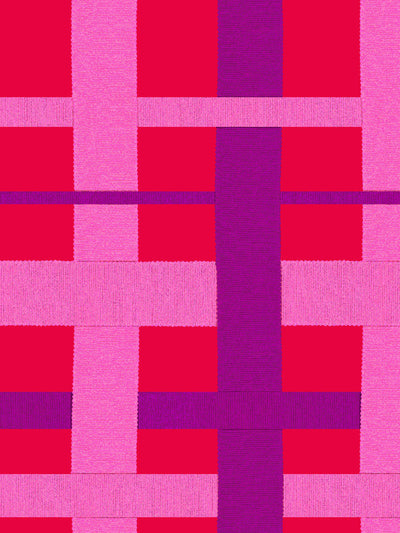 'Crosstown Plaid' Wallpaper by Sarah Jessica Parker - Violet on Scarlet