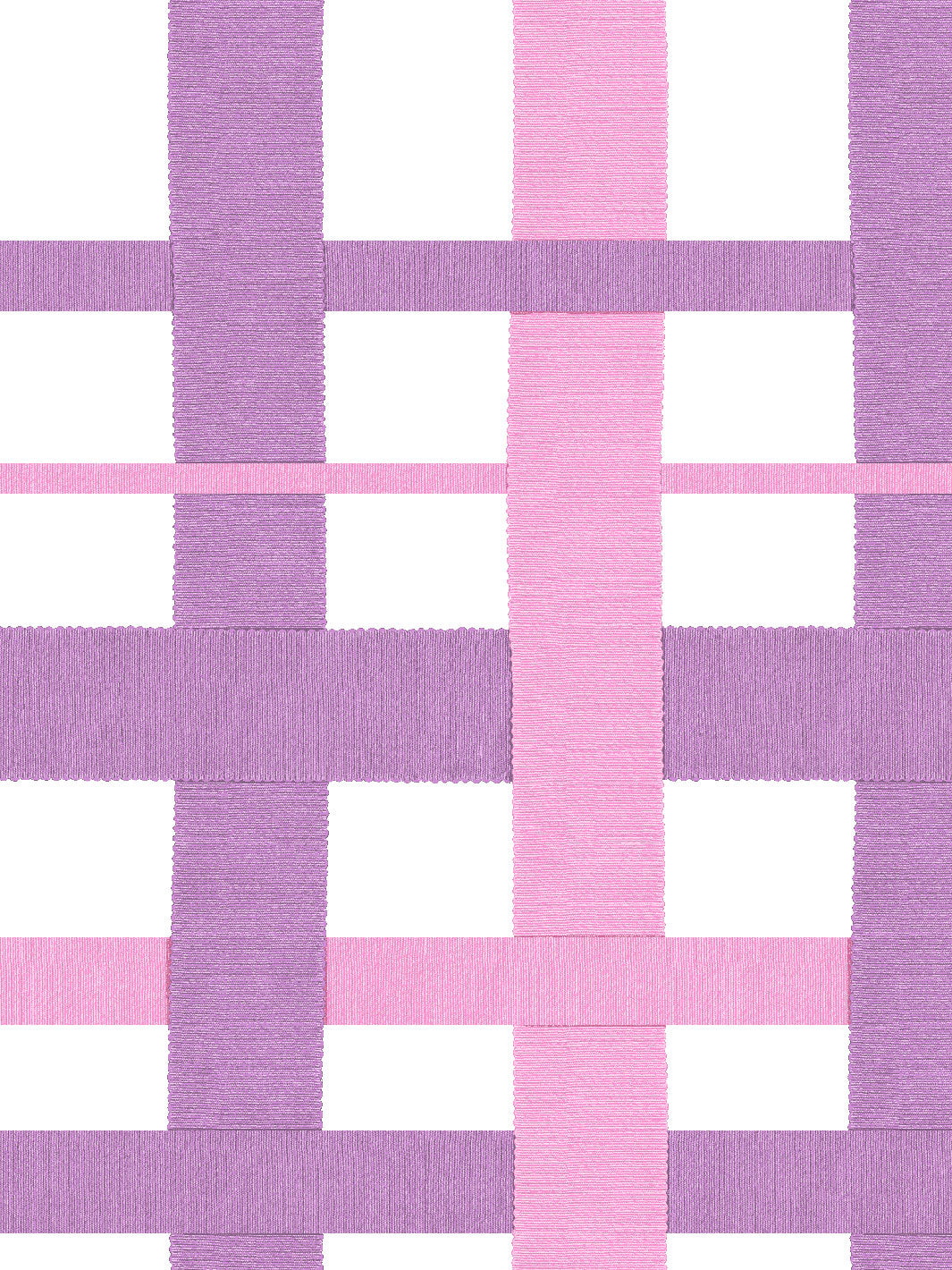 'Crosstown Plaid On White' Wallpaper by Sarah Jessica Parker - Blush Lavender