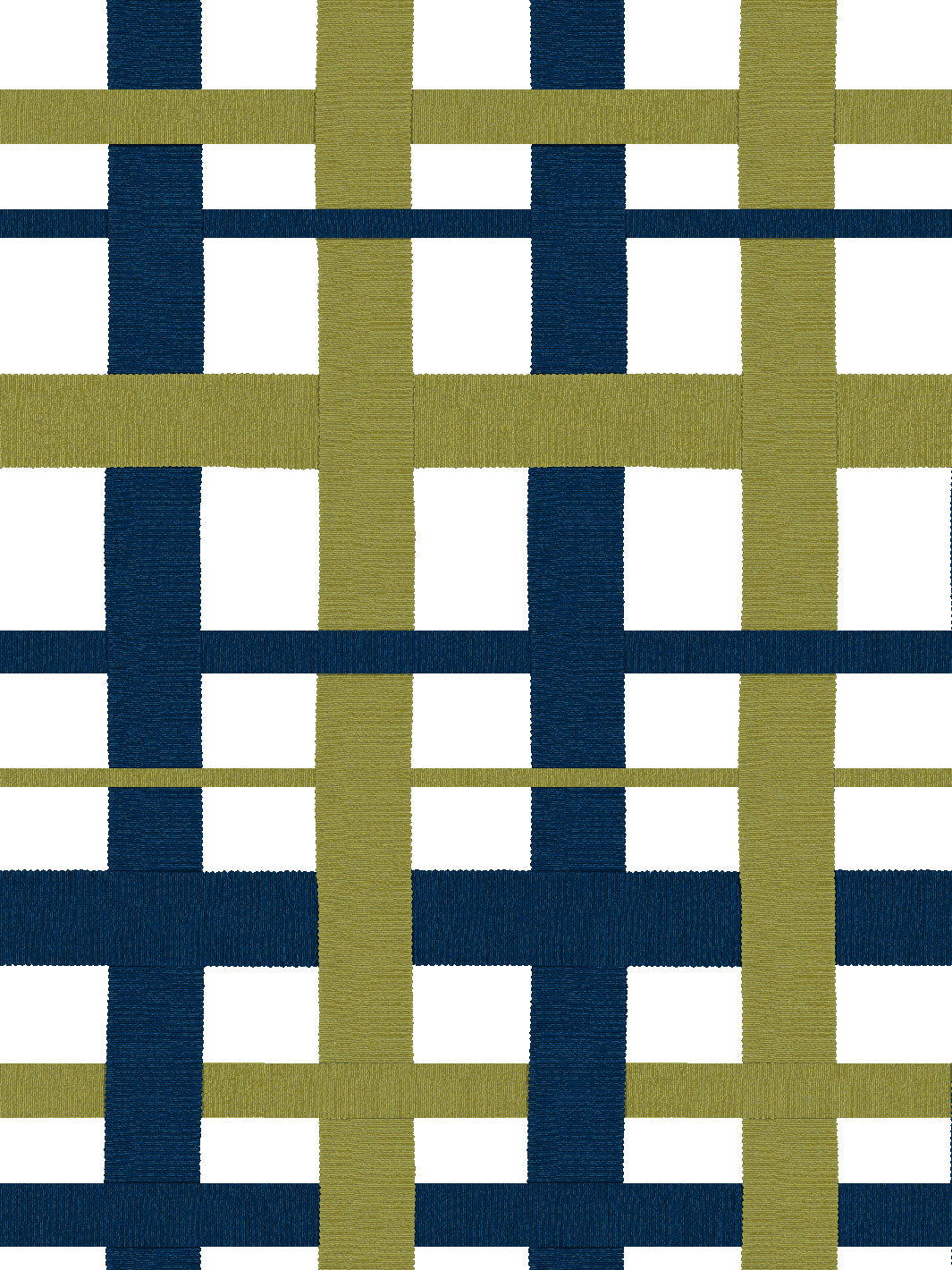 'Crosstown Plaid On White' Wallpaper by Sarah Jessica Parker - Navy Olive