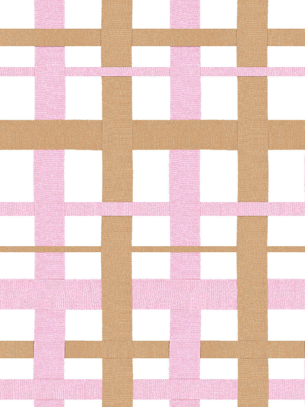 'Crosstown Plaid On White' Wallpaper by Sarah Jessica Parker - Pecan Slipper