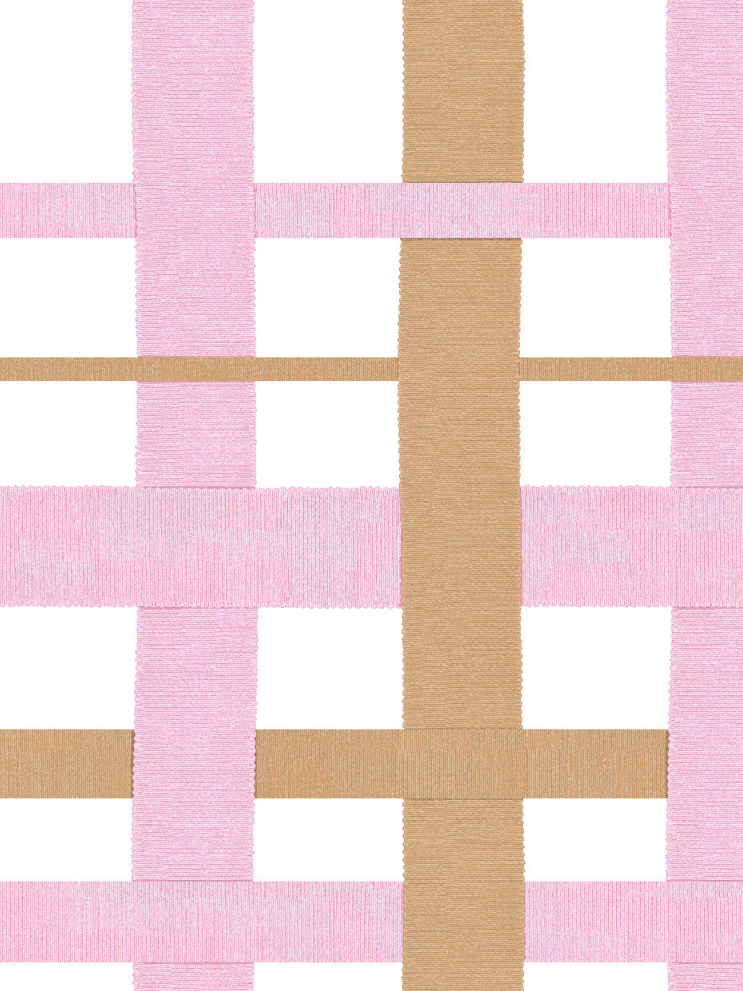 'Crosstown Plaid On White' Wallpaper by Sarah Jessica Parker - Pecan Slipper