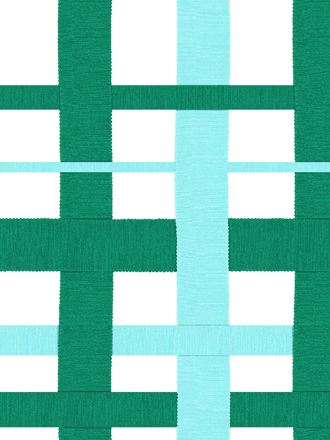 'Crosstown Plaid On White' Wallpaper by Sarah Jessica Parker - Sky Emerald