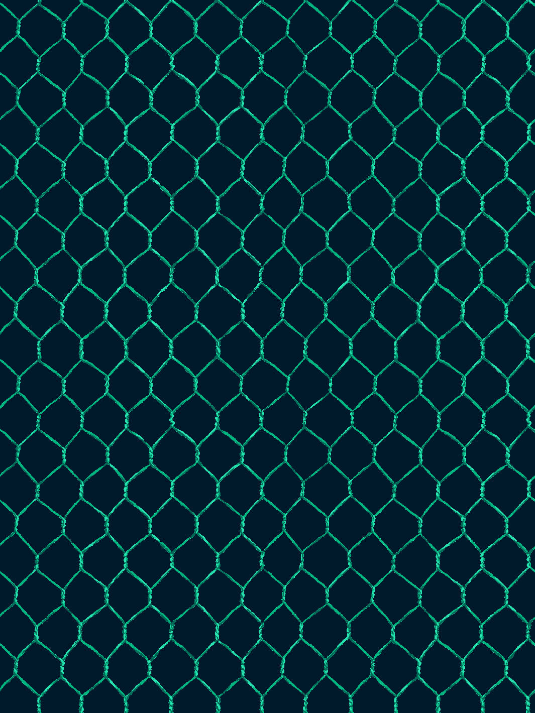 'Evelyn's Chicken Wire' Wallpaper by Sarah Jessica Parker - Emerald on Navy