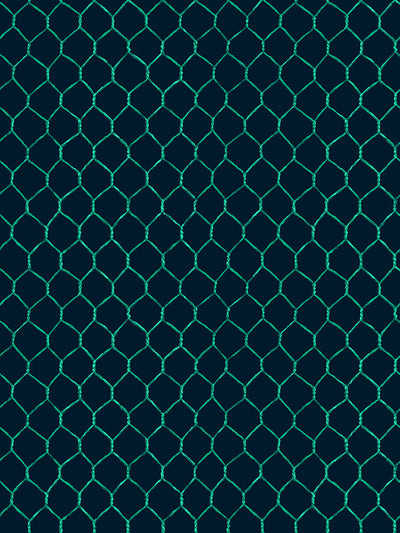 'Evelyn's Chicken Wire' Wallpaper by Sarah Jessica Parker - Emerald on Navy